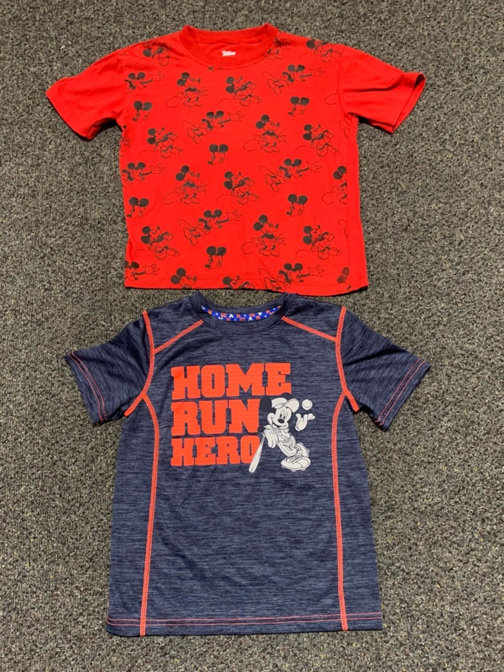 Two boys size 7 Mickey Mouse shirts